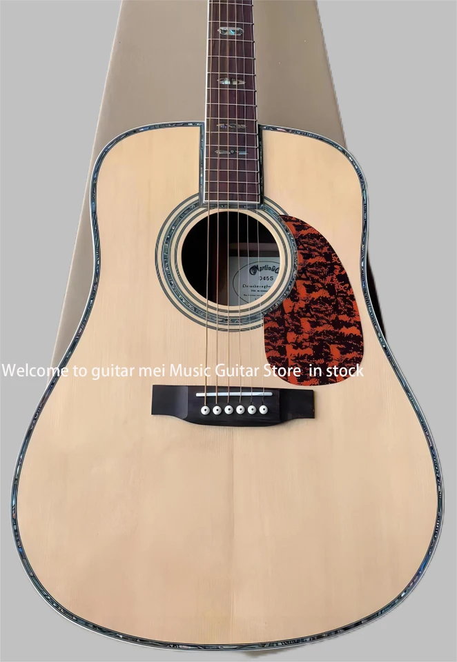 Príchod 6String akustická akustická elektrická gitara, Abaloneinlay, mahaganská zadná doska s pickupom, smrekovým panelom