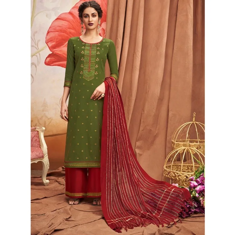 Príležitostne noste krásny pakistanský dizajnér Indian Shalwar Kameez Palazzo Suits