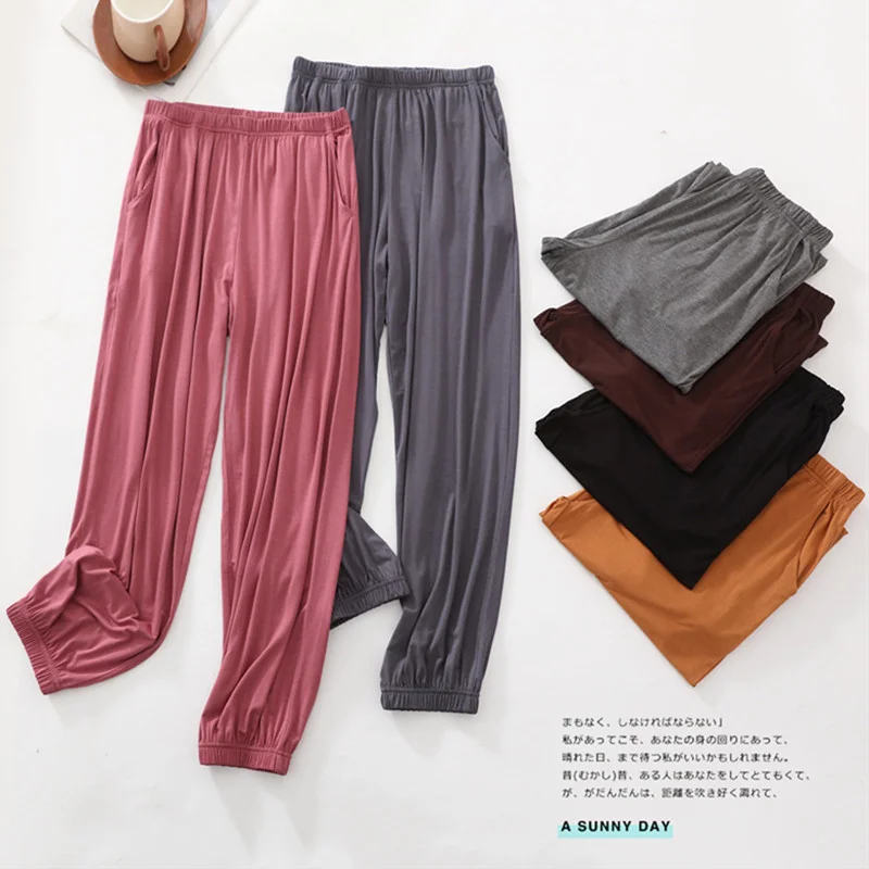 Príležitostné letné pyžamové nohavice Nové jarné jesenné domáce nosenie pyžama nohavičky Pant Lounge Bundle Foot Sleewear Domov Pantalon Pijama Ženy