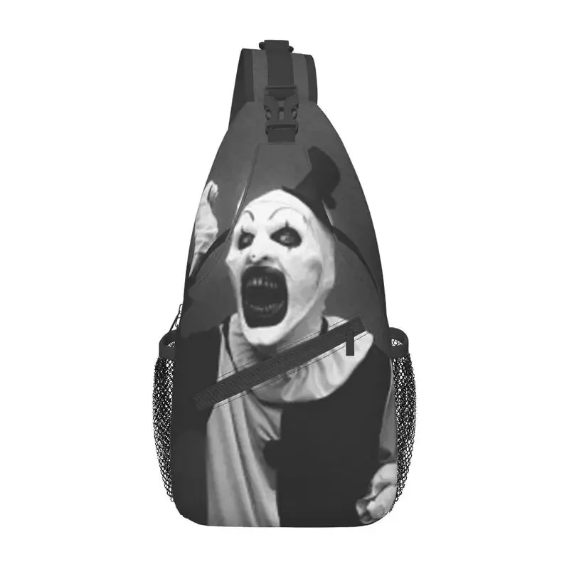 Príležitostný Halloween Movie Terifier Sling Crossbody Batoh Men Horor Clown Ramer Hrúbka na hrudník na turistiku