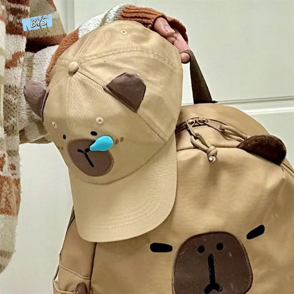 Príležitostný výtok z nosa Capybara Baseball Cap vyšíva Kórejský štýl Karika