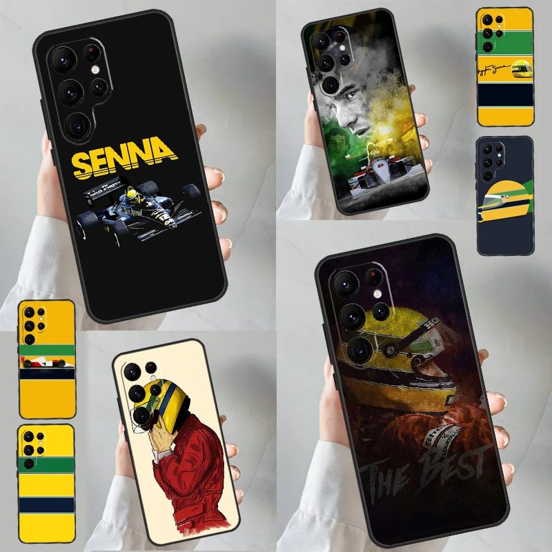 Prípad Ayrton Senna F1 pre Samsung Galaxy S24 Ultra S23 S22 S9 S10 Poznámka 10 plus poznámka 20 S20 Fe S21 Cover