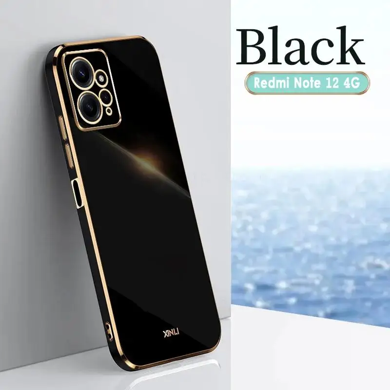 Prípad luxusného pokovovania pre Xiaomi Redmi Note 12 Pro Plus 5G Silikónový kryt pre Xiaomi Redmi Note 12 Pro 4G 5G Redmi Note 12 4G Case