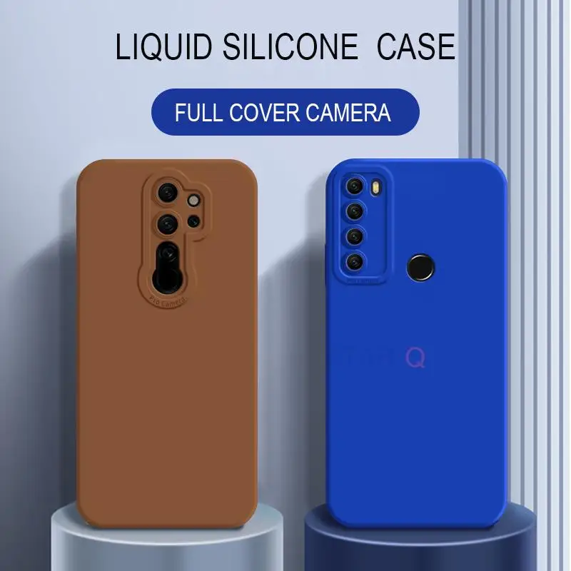 Prípad na ochranu fotoaparátu pre Xiaomi Redmi Poznámka 8 PRO 8PRO Note8 2021 kvapalný silikónový hnedý matný zadný kryt xiomi