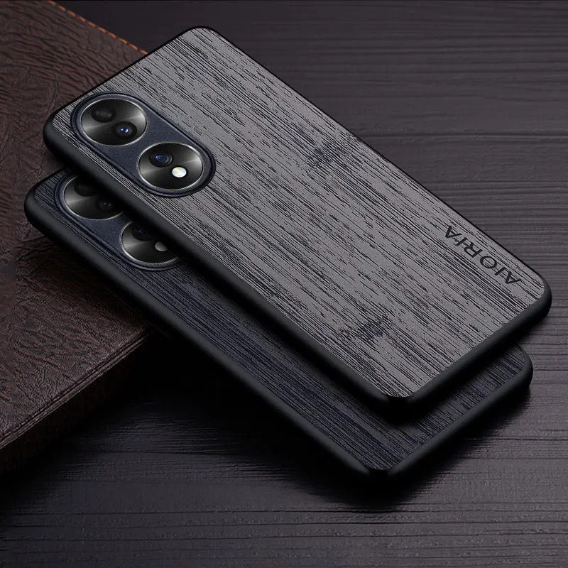 Prípad na česť 70 50 20 10 8x Pro bambus drevené drevené kožené kryt Luxury Coque pre Honor 50 Pro Case Capa