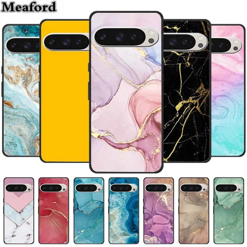 Prípad pre Google Pixel 9 Pro 5G Marble TPU Mäkký kremíkový zadný kryt pre prípady telefónu Google Pixel9