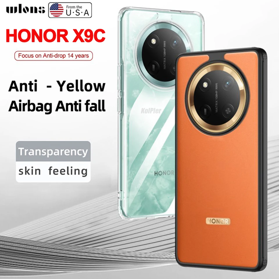 Prípad pre Huawei Honor X9C / X60 PRO 5G Clear zadný kryt Soft Silikónový rámec TPU MATTE PRAVIDLÁ PRACOVNÉ SOCKOPPOREP Airbag CAPA
