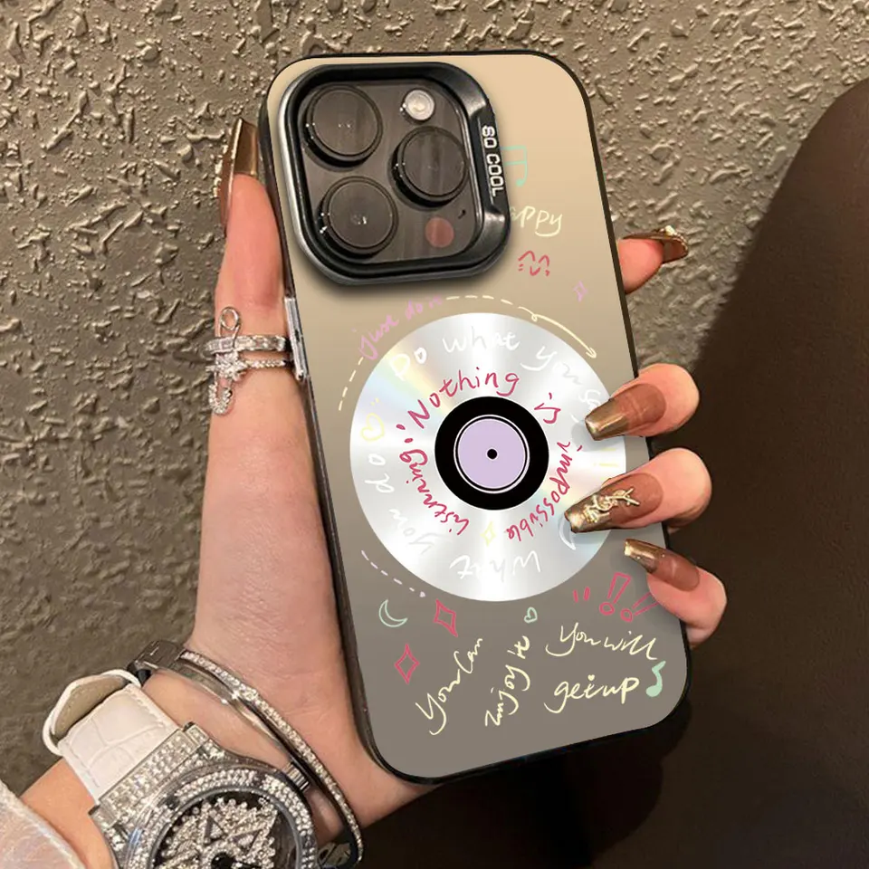 Prípad pre Infinix Smart 8 7 Pro Plus HD Smart 6 5 X657 X688C Silikónový nárazník Smart7 CD záznamy Tlač Silver IMD Phone Funda Cover