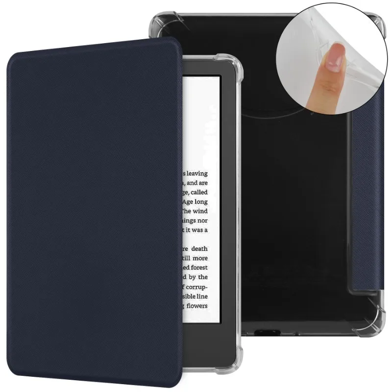 Prípad pre Kindle Paperwhite 12. generácia SA568B SA569P 7Inch Leather Clear Soft TPU Back Smart Cover KWP6 2024 7 