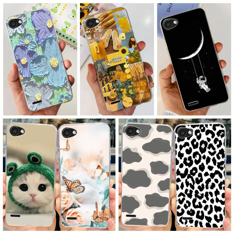 Prípad pre LG Q6A Q6 M700A Q6 Plus kryt silikónové mäkké puzdrá TPU Coque pre LGQ6 Q6+ Čistá tenká mačka motýľa Etui