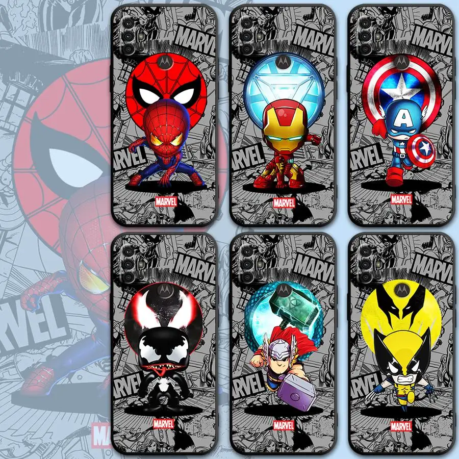 Prípad pre Motorola Moto G51 G30 G53 G73 G31 G50 G60 G60S G71 G22 G52 G72 5G G32 Soft Avengers Venom Spider Man Phone Cover Cover Capa