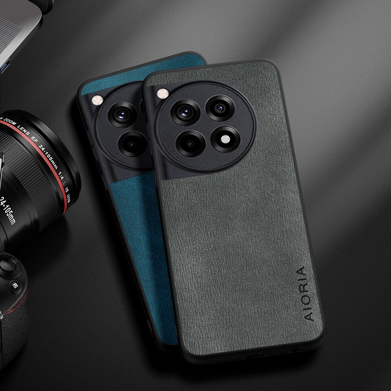 Prípad pre OnePlus 12r 11 11R 10T 10 Pro Ace Pro Design Simple Lightweight odolný kožený drevený obilný kryt pre puzdro OnePlus 12