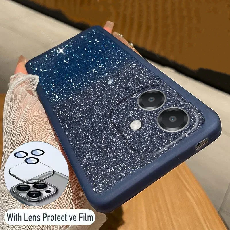Prípad pre OPPO A40 A60 4G/5G A 60 40 Magnetic Bracket Bling Bling Silikone Shock odolný