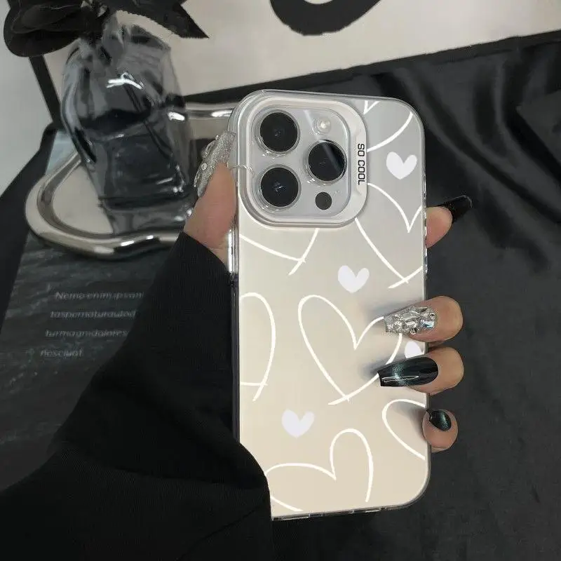 Prípad pre Realme C55 C53 C15 C12 C25 C21Y C25Y C35 C33 C11 2021 C20 C21 C2 Realme 10 11 Pro 12 5G Love Heart Laser Laser Hard Cover Cover