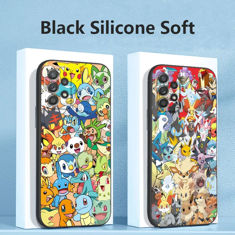 Prípad pre Samsung Galaxy A54 A14 A52 A53 A12 A13 A34 A23 A21S A71 A32 A24 A73 A31 A15 A11 TPU Telefónový kryt Pikachu Pokemon Cartoon