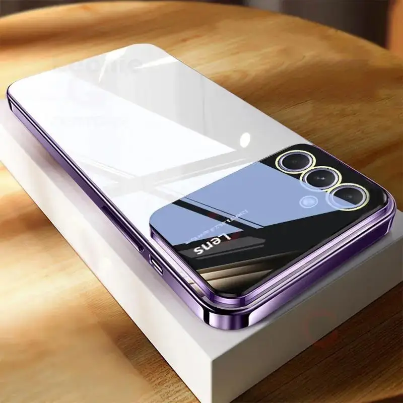Prípad pre Samsung Galaxy A54 A34 A14 A53 A52 A52S 5G Transparentný kryt s mäkkým pokovovaním nárazov