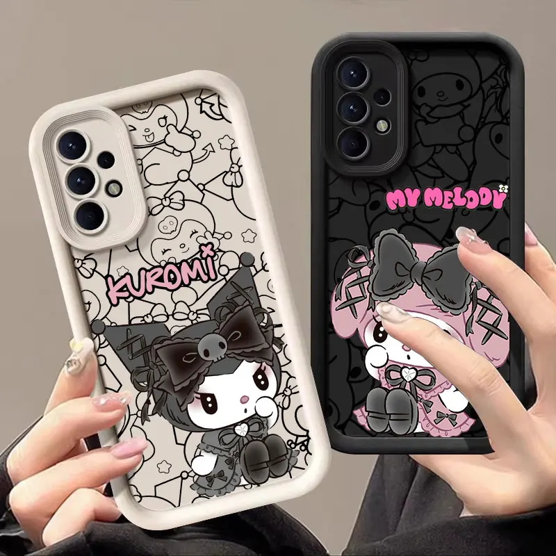 Prípad pre Samsung Galaxy A55 5G A54 A35 A53 A52 A34 A12 A13 A14 A15 A16 A21S A25 A32 Kuromi My Melody Silikone Cover