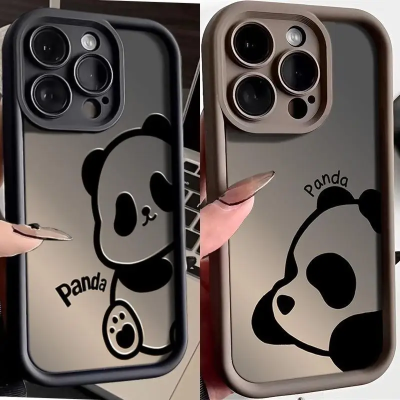 Prípad pre Samsung Galaxy A55 A54 A35 5G S24 S23 Ultra S22 Plus S20 Fe Cute Panda Silikone Camera Ochrana Soft