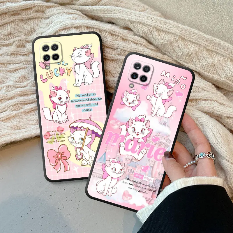 Prípad pre Samsung Galaxy Note 20 Ultra 10 plus 9 A50 A70 A40 A20E A30 A03 A03S A04 A10 A02S PLANOVÝ Kryt telefónu Disney Cartoon Cat Mary Mary