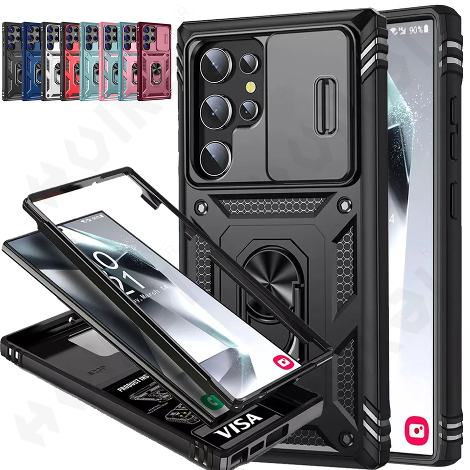Prípad pre Samsung Galaxy S25 S24 S23 S22 S21 Ultra Plus A55 A35 A54 Fe 5G Slider Camera Protec