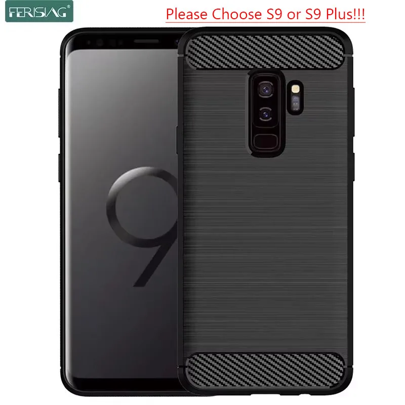 Prípad pre Samsung Galaxy S9 Plus S9 Case Silikone TPU nárazník proti nárazu vodnej uhlíkovej kryt