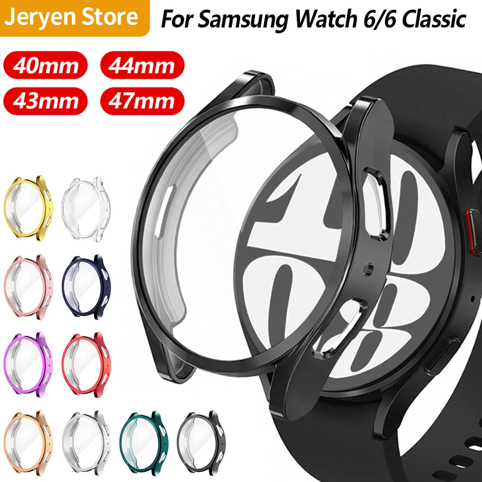 Prípad pre Samsung Galaxy Watch 6 40 mm 44 mm chránič obrazovky TPU All-okolo okolo
