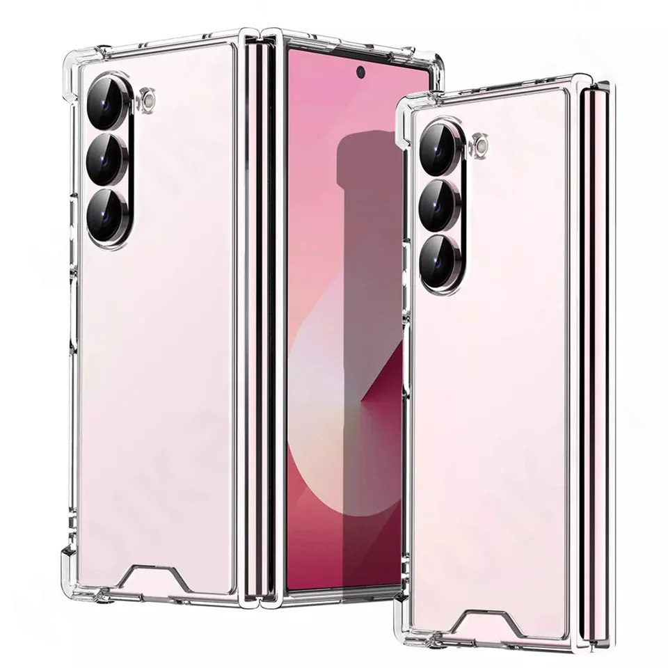 Prípad pre Samsung Galaxy Z Fold 6 5 4 4G 5G Silikón Soft Transparent TPU Clear Protection Cover Funda Shell