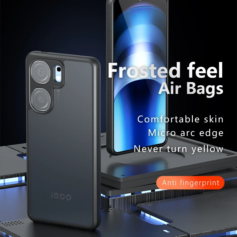Prípad pre Vivo Iqoo Neo9 Neo9s Pro Luxusný matný priehľadný akrylový kryt priateľský k pokožke pre IQOO NEO9 Pro Shock odolný