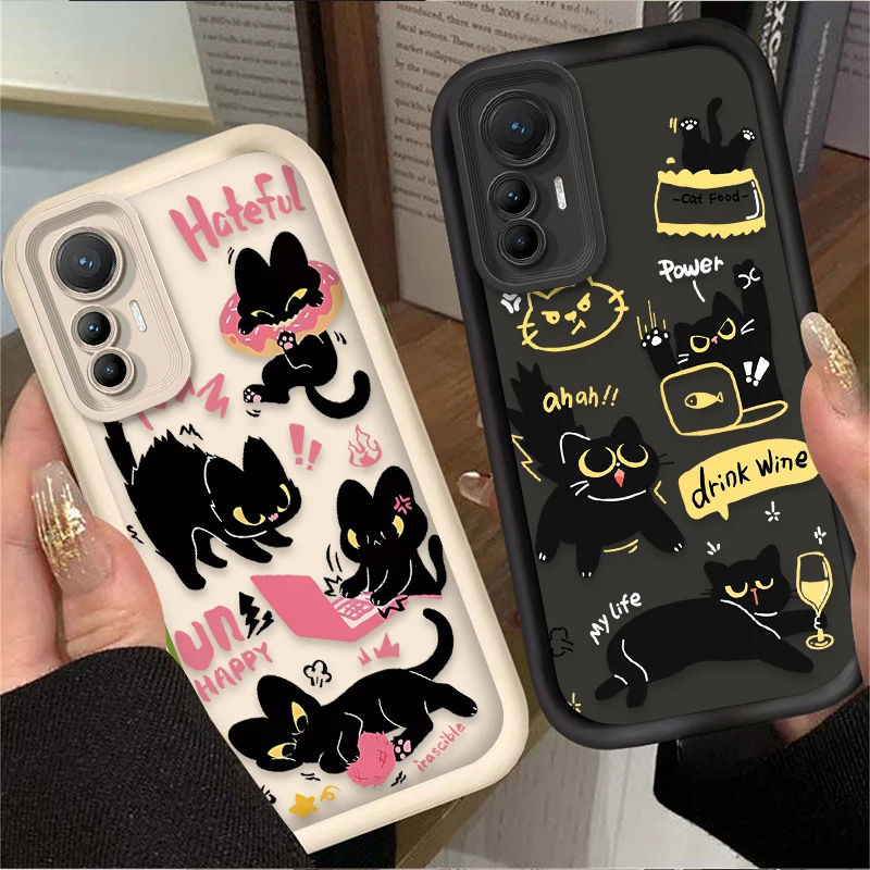 Prípad pre Xiaomi 14T 13T 12T 11T 13 12 11 LITE 5G NE POCO X6 X5 F6 F5 F3 X4 GT X3 NFC M5S C65 M6 PRO INS Krásne ružové chladné mačky