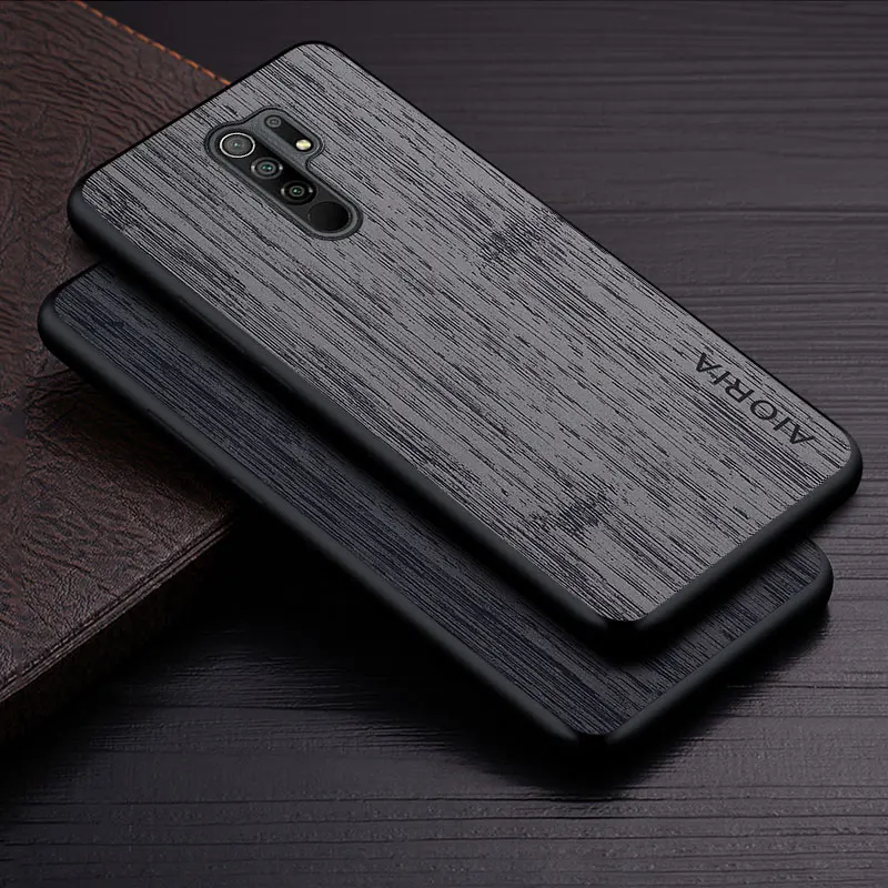 Prípad pre Xiaomi Redmi 9 9a 9t 9c NFC Funda Bamboo Wood Pattern Phone Cover Luxury Coque pre Xiaomi Redmi 9 Case Capa