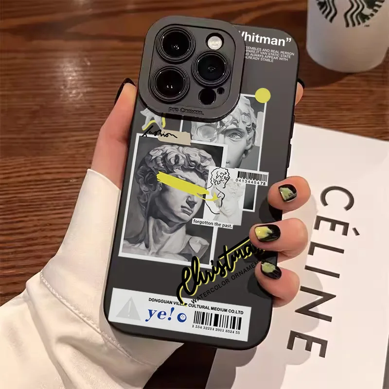 Prípad pre Xiaomi Redmi Poznámka 11 10 12 13 Pro Plus 12s 10s 11s 12c 13c 14c 4g ilustrácia ilustrácie maľovaná ikona omietky Soft