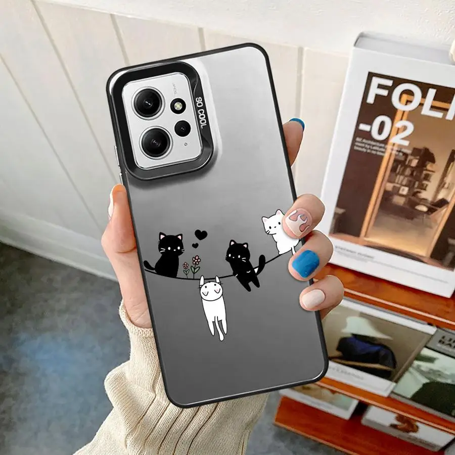 Prípad pre Xiaomi Redmi Poznámka 11 10 13 Pro 9S 12 9 POCO X3 NFC 11 LITE A1 PLUS HARD Funda Phone Cover Cartoon Panda Cat Cute Animal