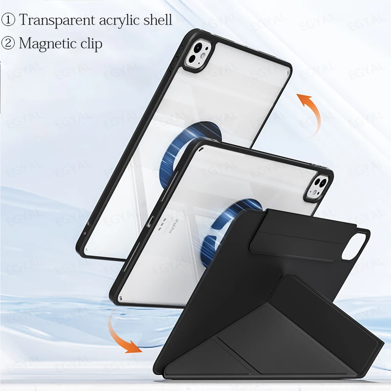 Prípad tabletu pre iPad Pro 13 2024 M4 Case Pro 12.9 6. generácia M2 2022 2021 Magnetický odnímateľný kryt pre Pro 11 AIR 6 5. 4. 4.