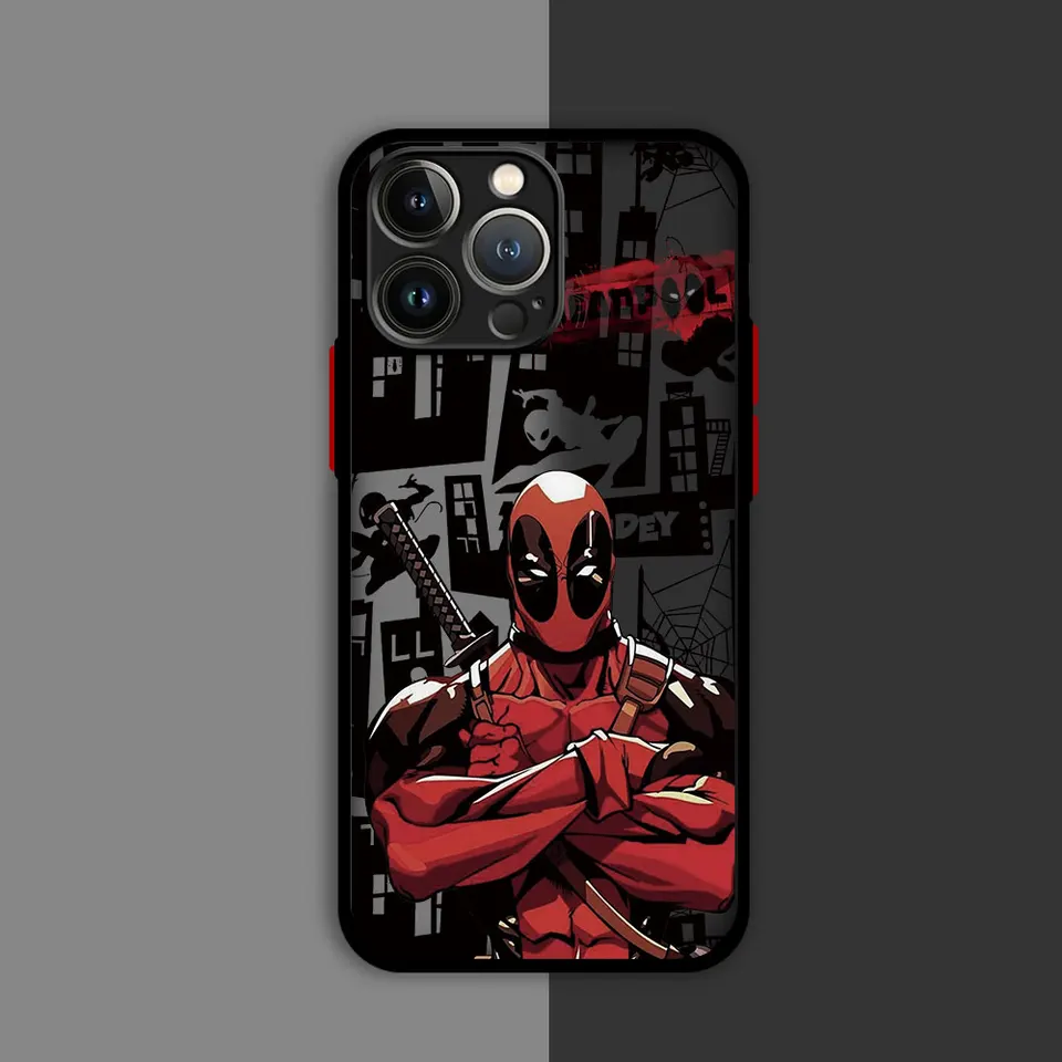 Prípad telefónu Marvel Deadpool pre Apple iPhone 16 11 13 15 12 14 Pro Max 7 x xs 14 8 plus 15 16 Pro Matte Cover