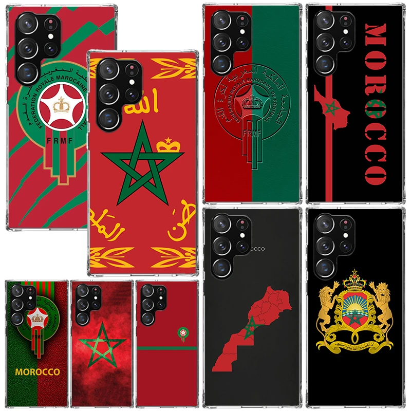 Prípad telefónu s maroko pre Samsung Galaxy S24 S23 S22 S21 Fe S20 Ultra S10 S9 + S8 Plus S10E Art Fundas Back Cover Cover