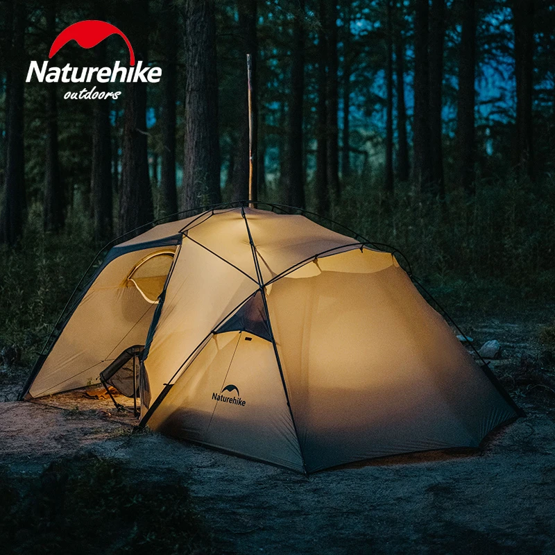 Príroda kemping stan ultralight kremíka potiahnutá vonkajším 4 sezónnymi stanmi nepremokavý 15d