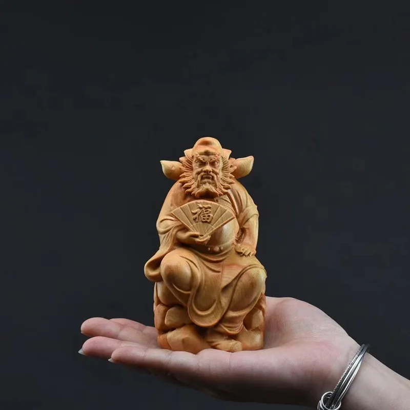 Prírodná cypresná socha Nebeský majster Zhong Kui Socha ， Oddeľte sochy z zlých postáv ， Úrad pre domácu izbu Feng Shui Socha