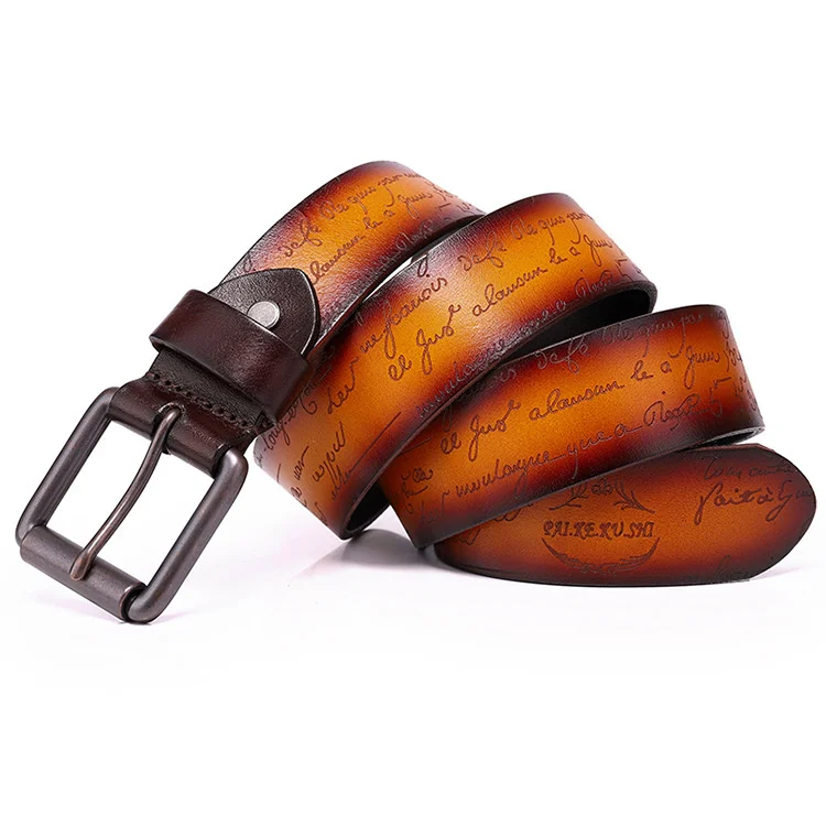 Prírodná doprava zdarma, 2023 Nová kravská kožená pracka Belt.100% Originálne kožené pásy.