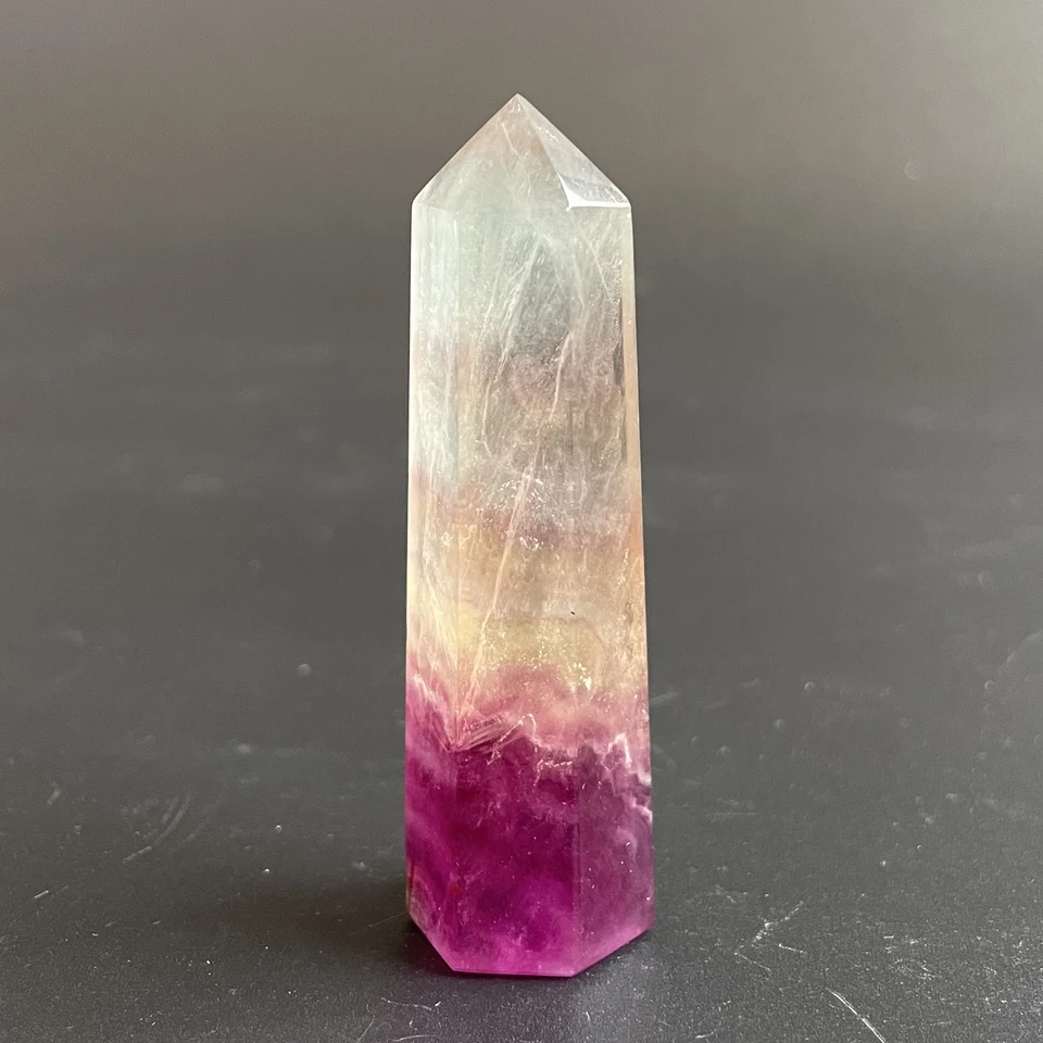 Prírodná fluoritová kryštálová veža farebný fluoritový prútik Quartz Crystal Stone Liečba dekorácie OBELISK