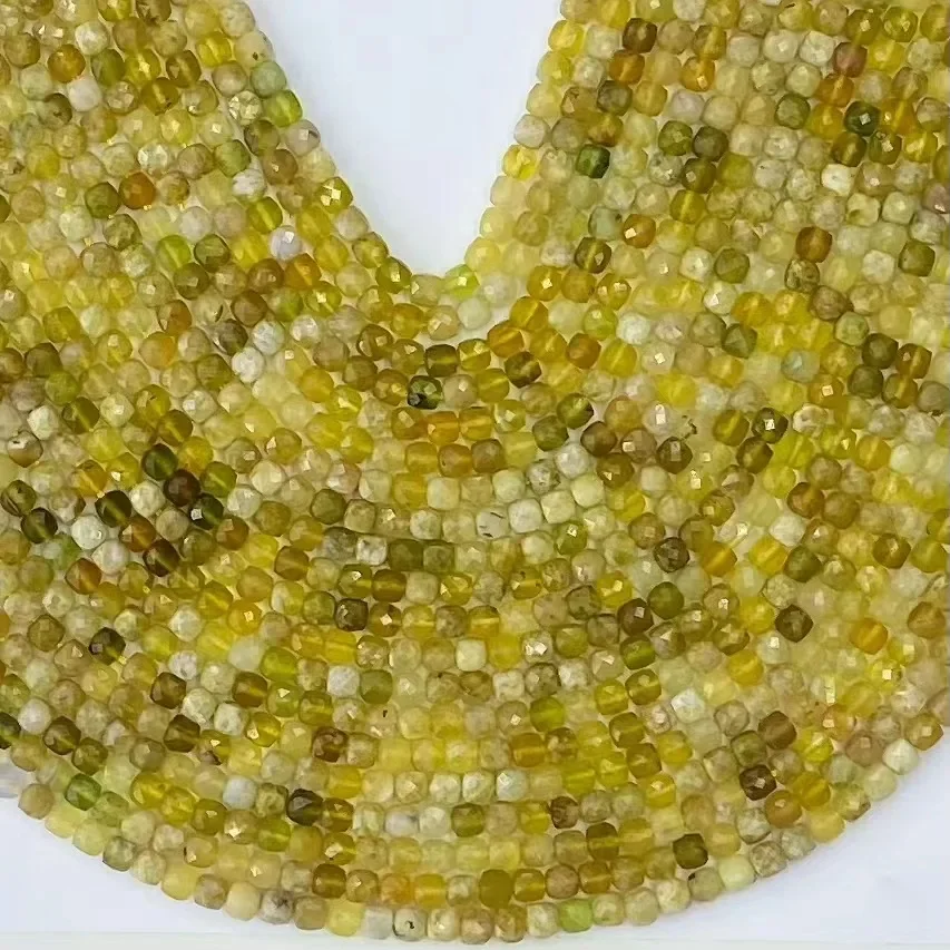 Prírodná krištáľová žltá opálová rohová kocka voľné korálky šperky výrobky DIY náramok náhrdelník 38 cm Príslušenstvo Výrobca Veľkoobchod