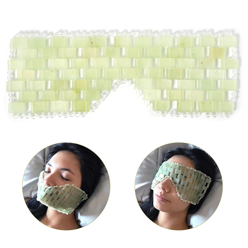 Prírodná masážna maskára jade očí pre oči Relax Massager maska ​​na spánok maska ​​Maska starostlivosť kameň tvár spánok