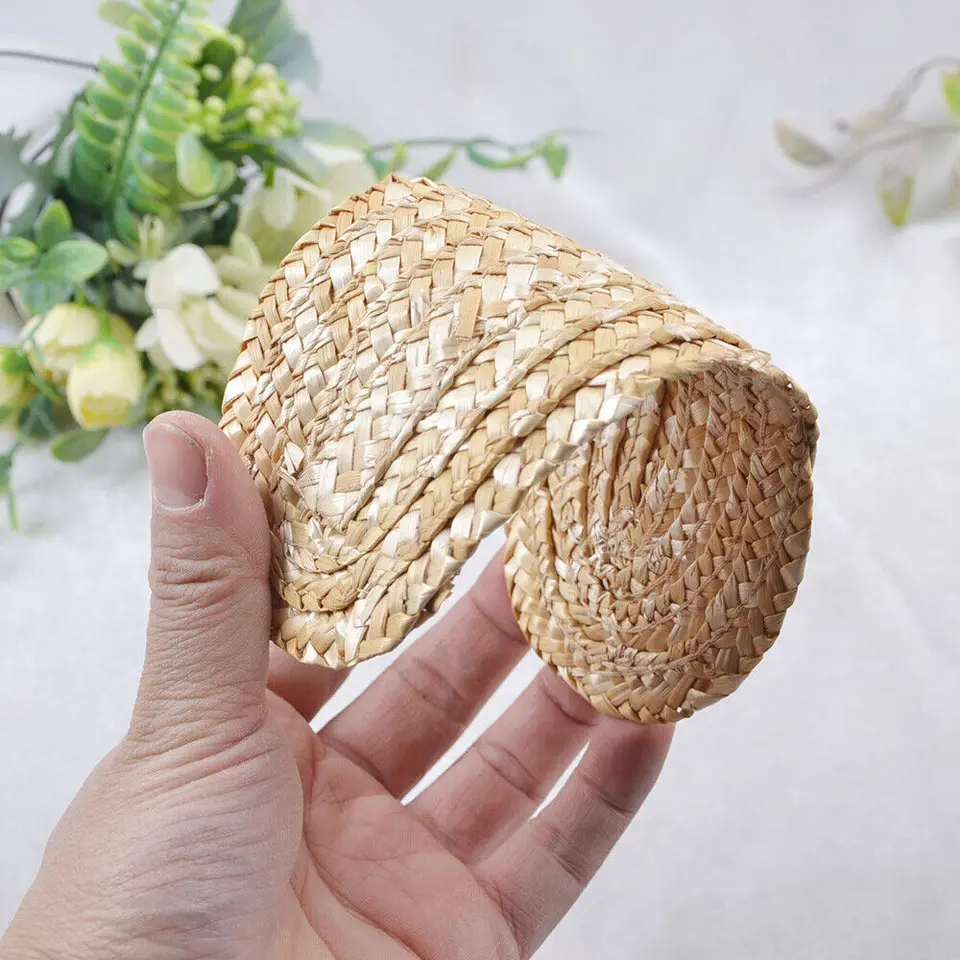 Prírodná pšeničná slama tkaná panelový list na výrobu bábik slamy klobúk handcraft DIY
