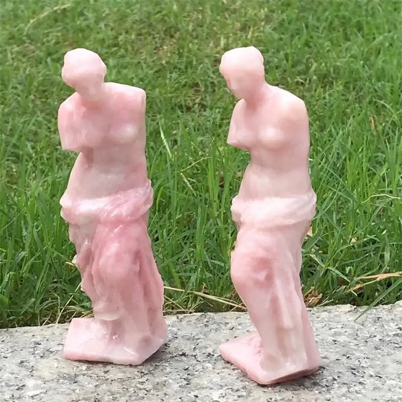 Prírodná ružová opálová Venuša figurína bohyňa rezbárskeho uzdravenia Crystal reiki vyrezávané kamene darčeková miestnosť dekorácia 1ks