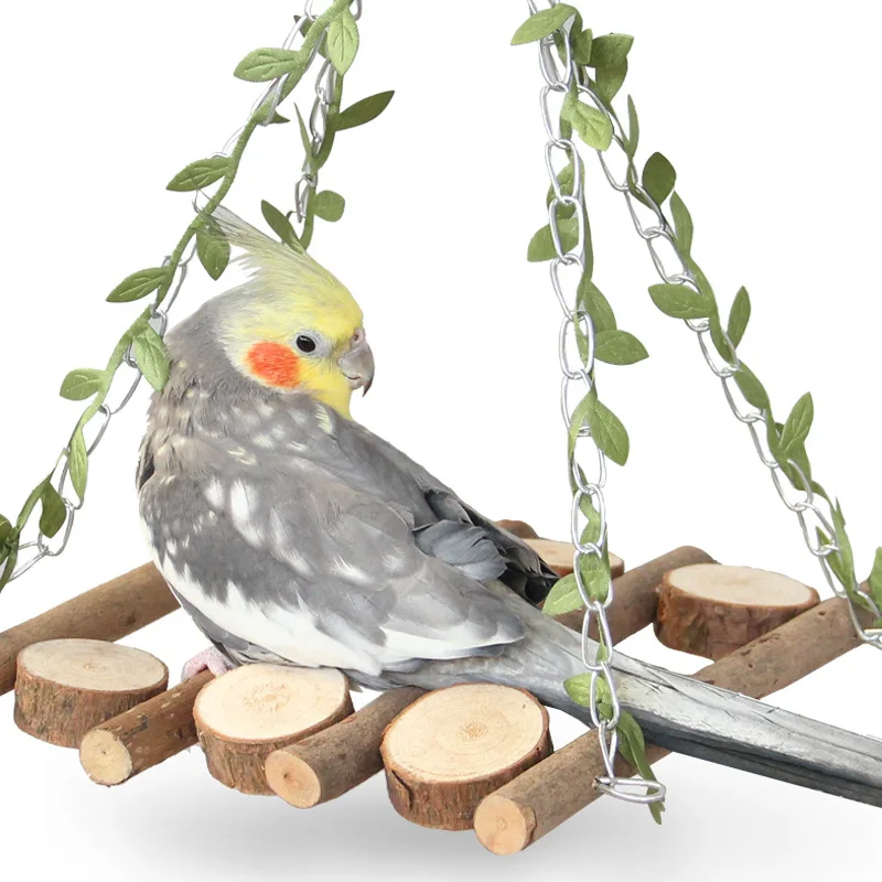 Prírodná vetva hojdacia papagáj Parrot lezenie Plank Bird Hray Hračky Drevené papagáje Parrot
