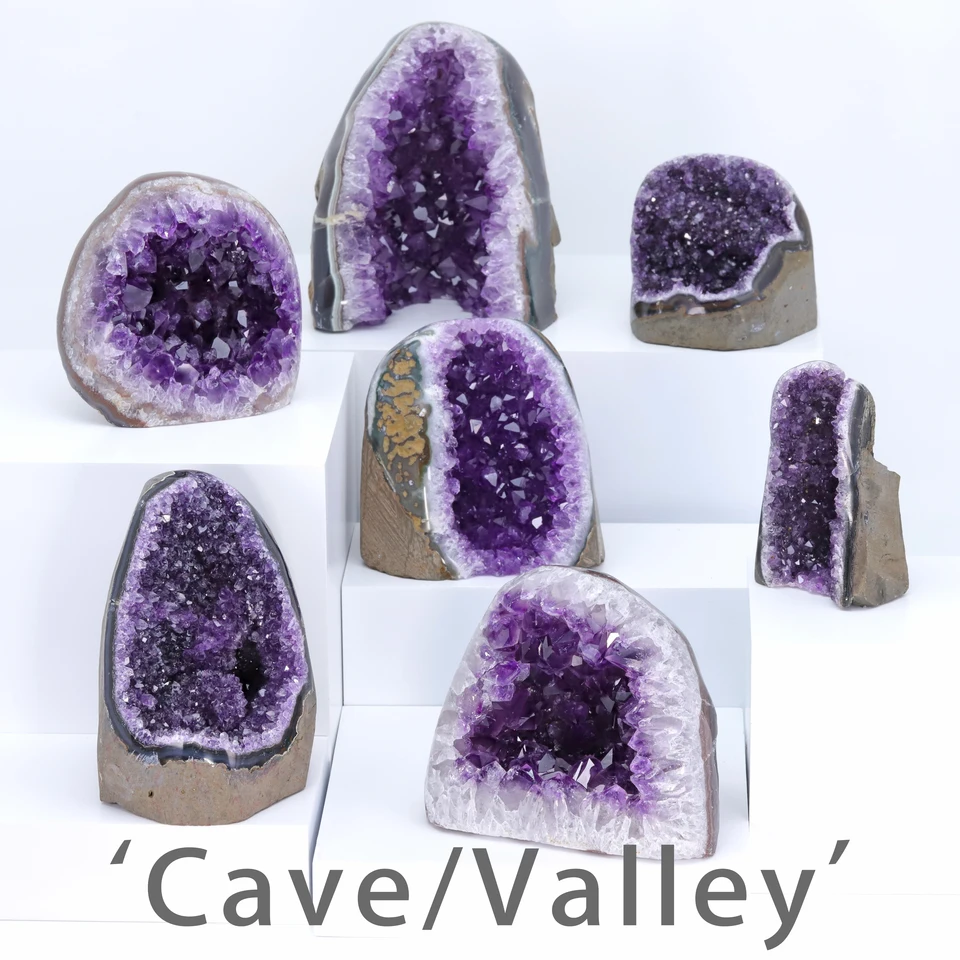 Prírodné ametyst Cave Valley Geode Crystal Quartz Cluster Dream Vzorka Energy Liečenie hromu vajec Veľkoobchod