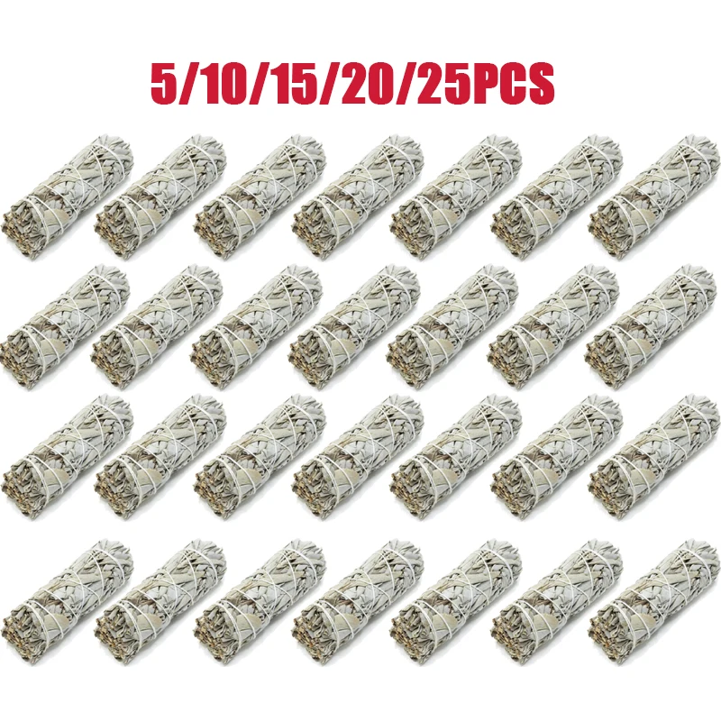 Prírodné biele zväzky šalvia rozmazané tyčinky Pure Purifict Prispôsobenie Palify Palo santo kadidlo Indoor Purification Smoky Grass