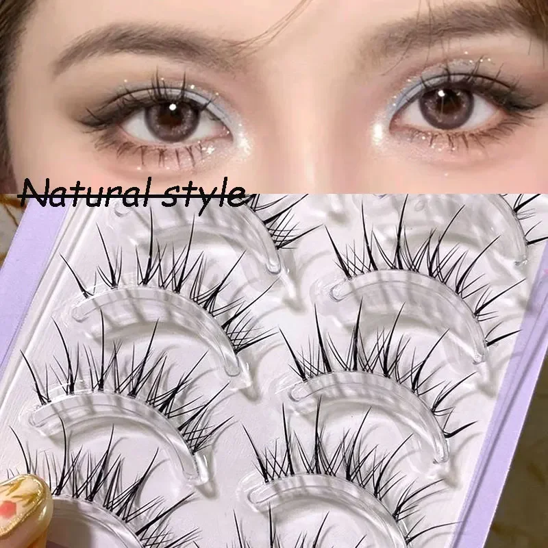 Prírodné falošné mihalnice 13 štýlov manga riasy Čisté tenké stonky falošné mihalnice M08 Ryelašky prírodný vzhľad Kórejský makeup