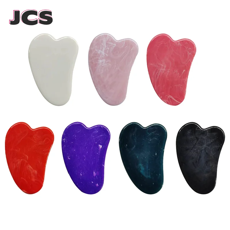 Prírodné jade gua Sha Scraper Masáž ružový kremeň jade guasha kameň pre krk na krk na krk Zdvíhanie vrásky remover kozme