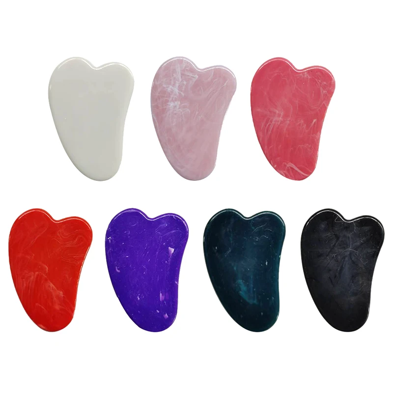Prírodné jade gua Sha Scraper Masáž ružový kremeň jade guasha kameň pre krk na krk na krk Zdvíhanie vrásky remover kozme
