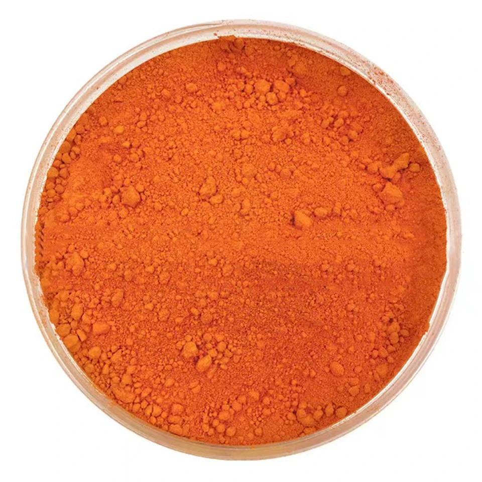 Prírodné kozmetické oxidové oxid oxid oranžové žlté matné pigmentové prášky uvoľnené pre make -up kvapalné základy Červenanie práškov